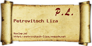 Petrovitsch Liza névjegykártya
